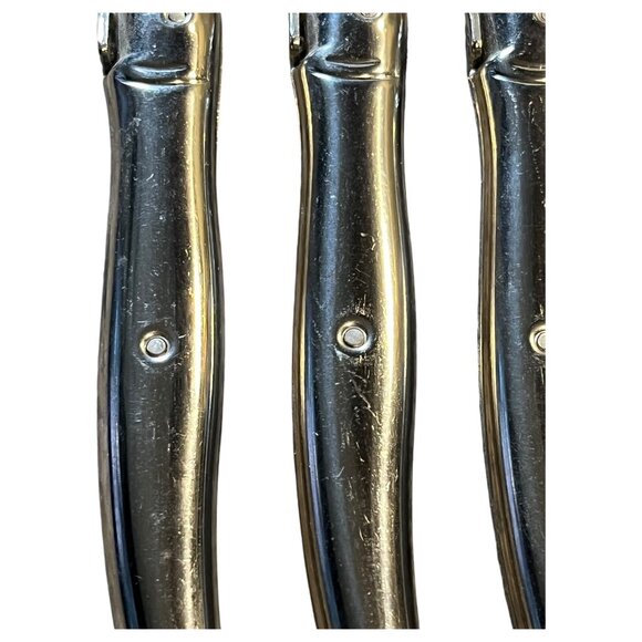 6 Authentic French Jean Dubost Laguiole Steak Knives Silver Colour - Picture 5 of 13